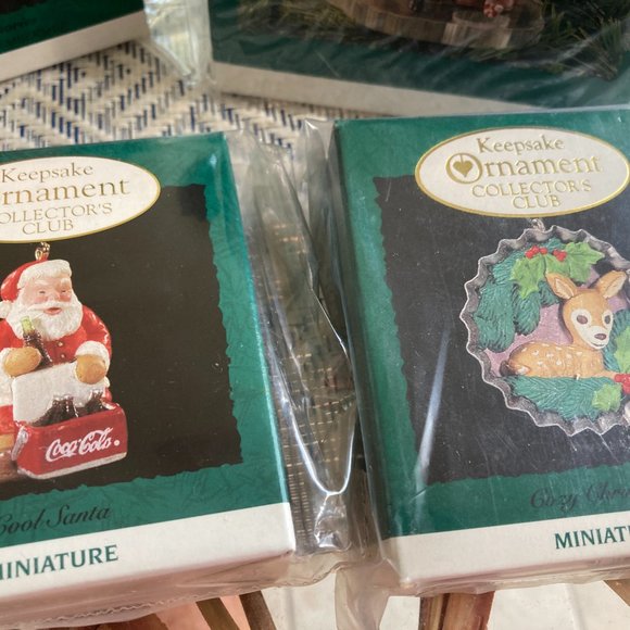 VINTAGE HALLMARK ORNAMENTS LOT CHRISTMAS 1995 COLLECTORS CLUB NEW - Picture 3 of 7